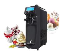 Machine à glace professionnelle, 14-16 L/h (5-8 glaces/cycle), avec écran tactile, fonction autonettoyante, réglage de la température (douce/dure), alerte de niveau bas,A