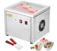 Machine à glace roulée - 28 x 24 x 2 cm Friteuse pour glace - Machine à glace avec compresseur et 2 racloirs - Pour la fabrication de glace, de yaourt glacé et de glace roulée.