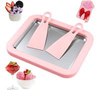 Machine à glace roulée - Plateau de congélation instantané avec 2 grattoirs - Plateau à crème glacée fait maison - Yogourt, sorbet et gelato - Activité familiale amusante pour les enfants - Acier