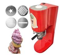 Machine à Glace Spaghetti Commerciale 80w, Presse Extrudeuse De Noodles Gelato Professionnelle Avec 4 Moules, Rendement 20-30l/h, Sorbetière 420ml, Pour Desserts Shops, Cafés red