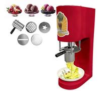 Machine à Glace Spaghetti De Table, 4 Moules à Spaghetti Remplaçables, Moteur Anti-Surchauffe De 80 W, Trémie Facile à Nettoyer De 0,42 L, Pour Petites Pâtisseries, Snacks Et Familles(Red)