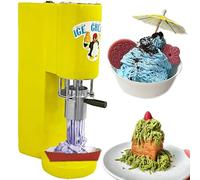 Machine à Glace Spaghetti Professionnelle En Acier Inoxydable - Extrudeuse électrique Pour Glace En Nouilles Avec 4 Moules Pour Commerces, Bars Et Restaurants - Machine à Desserts Idéale(Yellow)