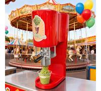 Machine à Glace Spaghetti Professionnelle En Acier Inoxydable - Extrudeuse électrique Pour Glace En Nouilles Avec 4 Moules Pour Commerces, Bars Et Restaurants - Machine à Desserts Idéale(Red)