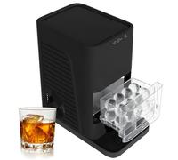 Machine à glace sphérique de comptoir, capacité du réservoir d'eau 1,2 L, machine à glace sphérique au whisky, production de glace en un seul lot de 2 pièces, capacité de 72 sphères black