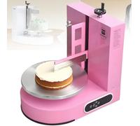 Machine à glacer automatique pour gâteaux, 200W Machine professionnelle à décorer les gâteaux avec raclette graduée et affichage LED, machine à glacer les gâteaux vitesse 60-320 rmp,Pink