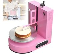 Machine à glacer les gâteaux 4" -12", machine à décorer les gâteaux automatique, vitesse réglable 60-320 RPM, spatule à crème en acier inoxydable avec plateau tournant et grattoir pour,Pink