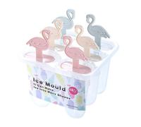 Machine À Glaces Artisanale Avec 6 Moules Et Poignée En Forme De Flamant Rose ¿ Outil De Cuisine Durable Pour Des Glaces Maison
