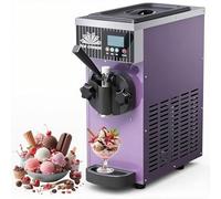 Machine À Glaces Commerciale, Machine À Soft Serve Automatique avec Rendement de 4-5 Kg/h, Panneau Lcd, Machine À Desserts Crémeux Auto-nettoyante pour Restaurants & Snack Bars purple