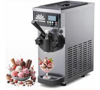 Machine À Glaces Commerciale, Machine À Soft Serve Automatique avec Rendement de 4-5 Kg/h, Panneau Lcd, Machine À Desserts Crémeux Auto-nettoyante pour Restaurants & Snack Bars Stainlesssteel