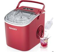 Machine à Glaçon EUHOMY-12kg/24h-9 Glaçons en 6 minutes-2 tailles-Acier Inoxydable-Silence-Autonettoyante-Rouge