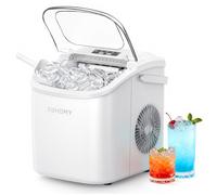 Machine à Glaçon EUHOMY-12kg/24h-9 Glaçons en 6 minutes-2 tailles-Acier Inoxydable-Silence-Autonettoyante-Blanc