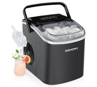 Machine à glaçons 1.2L EUHOMY |9 cubes en 6 min 12kg/24h|Auto-Nettoyante|Écran Tactile à LED Noir