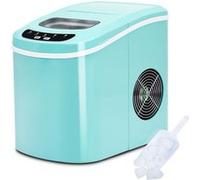 machine à glaçons 12KG/24H giantex 9 glaçons par 6-13 min,turquoise avec réservoir 2,2 L bac à glace de 0,7 kg avec pelle à glace