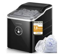 Machine à Glaçons 14kg en 24h, 9 Glaçons en 6 minutes, 40dB, affichage LED | 9 Glaçons en 5 Mins, Silencieuse, avec Panier et Pelle à Glaçons, pour Maison, Cuisine, Camping