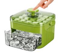 Machine à glaçons 50 cubes avec couvercle facile à presser, bac à glaçons portable à double étage, petit seau à glace peu encombrant pour camping-car, bureau, mini-réfrigérateur et bouteilles d'eau