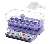 Machine à glaçons, 64 compartiments pour blocs de glace, presse à pression à 2 couches avec retrait facile - Moule de congélateur de cuisine, pour whisky, cocktail, café, vin, bar, fête, maison