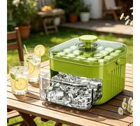Machine à glaçons à 50 cubes avec couvercle facile à presser | Tiroir à glaçons portable à double couche avec poignée | Boîte à glaçons facile à démouler pour whisky, congélateur, fêtes, boissons