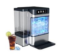 Machine à glaçons à pépites de comptoir, 38 lb/24 h, machine à glace à granulés à croquer avec réservoir d'eau latéral de 3 L, prête en 8 à 10 minutes, pour la maison, le bureau, les fêtes et le bar