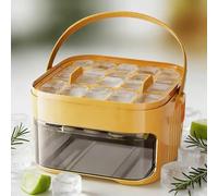 Machine à glaçons à piston avec manche, boîte à glaçons portable avec couvercle, bac de rangement et pelle, démoulage facile, réutilisable pour les cocktails maison, fêtes extérieures