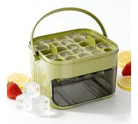 Machine à glaçons à piston avec manche, boîte à glaçons portable avec couvercle, bac de rangement et pelle, démoulage facile, réutilisable pour les cocktails maison, fêtes extérieures