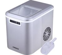 Machine à glaçons AREBOS, machine à glaçons Ice Cube Maker, 12 kg / 24 h, temps de production 10-15 minutes, 2 tailles de glaçons, réservoir d'eau de 2,2 litres, argenté