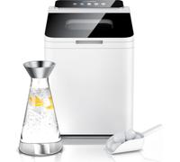 Machine à glaçons Arendo, acier inoxydable, réservoir d'eau de 1,4 litre, machine à glaçons, 13 - 14 kg en 24 h, Ice Cube Maker avec fenêtre & LED d'état, blanc