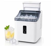 Machine à glaçons avec 2 façons d'ajouter de l'eau, machine à glaçons portable autonettoyante pour maison/cuisine/bureau/camping-car, épaisseur de glace réglable, minuterie de 1 à 24 h, prête en 20