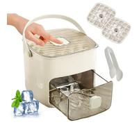 Machine à glaçons avec couvercle à presser et boîte de rangement, 48 grilles réutilisables, bac à glaçons avec tiroir, bac à