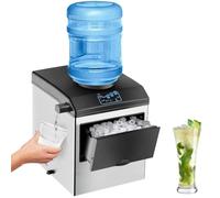 Machine À Glaçons Avec Distributeur Deau Froide, Capacité De 22 Kg (48 Lb) / 24 H, 12 Glaçons Ronds En 8 À 10 Minutes, Pelle Et Panier De Rangement Inclus.