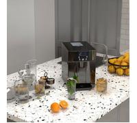 Machine à glaçons avec distributeur d'eau, ice maker, 12kg en 24h, 9 glaçons en 6-10 minutes, 25,2x38,9x36,3cm, noir