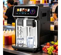 Machine à Glaçons avec Distributeur d'Eau, Modèle 3 en 1 de Comptoir | Production Rapide, 5 Modes, 15 kg/24 h, Fenêtre Transparente, Alertes Intelligentes pour Maison et Bureau