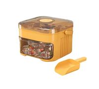Machine à GlaçOns Avec Presse,Bac à GlaçOns Avec Tiroir,Bac à GlaçOns Avec Couvercle Et RéCipient,Mini Portable 2026,Grille à Glace Pour Whisky,Cocktail,Café (Yellow, 15x15x10.5cm)