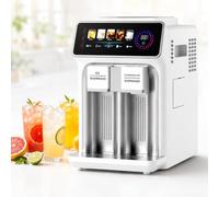 Machine à Glaçons Basse Consommation 120 W, Distributeur d’Eau Glacée | Conception 3-en-1, avec Écran Tactile LCD, Minuterie Programmable, 5 Modes de Distribution, pour Bureau(White)