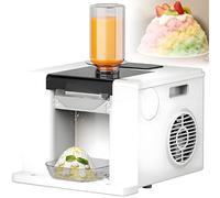 Machine à glaçons commerciale, broyeur à glace électrique de 280 W avec tasse d'alimentation de 750 ml, 3 portions prédéfinies, contrôle intelligent de la vitesse, épaisseur de glace réglable