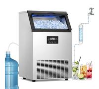 Machine à Glaçons Commerciale,Fabrique de Glaçons Rendement 60 kg/24h, Acier Inoxydable, Bac de Stockage Capacité 15 kg, Écran Tactile et Nettoyage Automatique,pour Bar Café Restaurant 50IceCubes