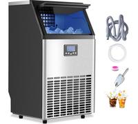Machine à glaçons commerciale VEVOR (45,36 kg/jour) Machine à glaçons, capacité de stockage 14,97 kg, 45 glaçons en 15 minutes, Convient pour les bars, bureaux, restaurants