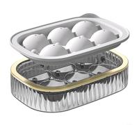 Machine à glaçons compacte et efficace pour créer 6 grandes boules de glace pour boissons, parfait pour les amateurs de whisky et les bars à domicile (blanc)