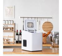 Machine à glaçons COSTWAY 9 glaçons en 6-13min, Ice Maker 12kg 24H, machine à glaçons avec pelle, indicateur LED, réservoir d'eau de 1,5L & minuterie, blanc