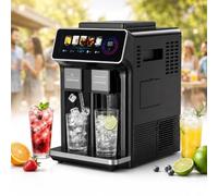 Machine à Glaçons de Comptoir avec Distributeur D'eau | Avec Écran Tactile LCD, 1 kg Capacité de Stockage, 5 Modes de Distribution, pour Bars à Cocktails(Black)