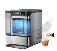 Machine à glaçons de comptoir, machine à glacons portable autonettoyante avec réservoir latéral amovible de 3L, fonctionnement par simple pression, 40lbs/24h, pour la maison, le bureau, le bar