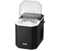 VEVOR Machine à Glaçons de Comptoir Capacité 11,8 kg/24 h, Appareil de Préparation de Glaçons en Forme de Balle Portable, Autonettoyante avec Pelle à Glace et Panier, pour Cuisine Bar Bureau, Noir