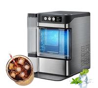 Machine à glaçons électrique à pépites de comptoir, machine à glaçons à croquer avec réservoir d'eau latéral, fonctionnement en un clic, 38 lb en 24 heures, autonettoyante