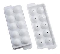 Machine à glaçons en plastique de couleur blanche (dix petites) | Design empilable pour économiser de l'espace dans le congélateur, système de remplissage rapide, plastique, finition blanche