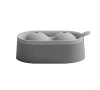 Machine à glaçons en silicone avec entonnoir pour créer de grandes boules de glace rondes, flexible, robuste et facile à enlever (gris)