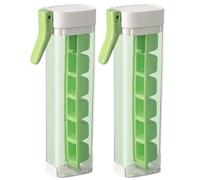 Machine À Glaçons En Verre, Plateau À Glaçons À Une Main, Moule À Dégivrage Manuel Avec Poignée, 6 Glaçons Carrés for Cocktails, Café Glacé, Whisky(Green*2)