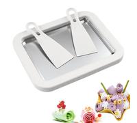 Machine à Glaçons et à Rouler la Crème Glacée - Avec 2 Spatules - Plaque de Rouleau pour Faire Soi-même du Yaourt Glacé