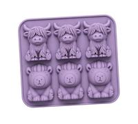 Machine à glaçons flexible pour animaux, Purple | Moule en silicone à six cavités pour lattes glacés, sodas, verres froids, pièces de dessert amusantes quotidien