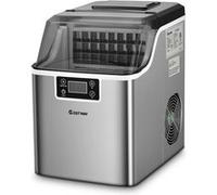 machine à glaçons giantex 18kg/24h avec emplacement de bonbonne ecran lcd minuterie pelle auto-nettoyage réservoir d'eau 3,2 L