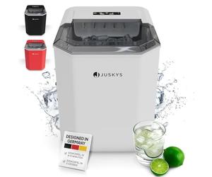 Machine à glaçons IceOracle de Juskys - prépare des glaçons pour vos cocktails en 6-13 min - mini machine à glaçons pouvant préparer jusqu'à 12 kg de glace par jour - grand panier à glaçons - blanc