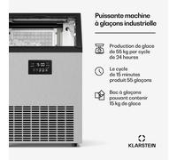 Machine à glaçons industrielle Glacial 55 kg avec écran LED et fenêtre de visualisation